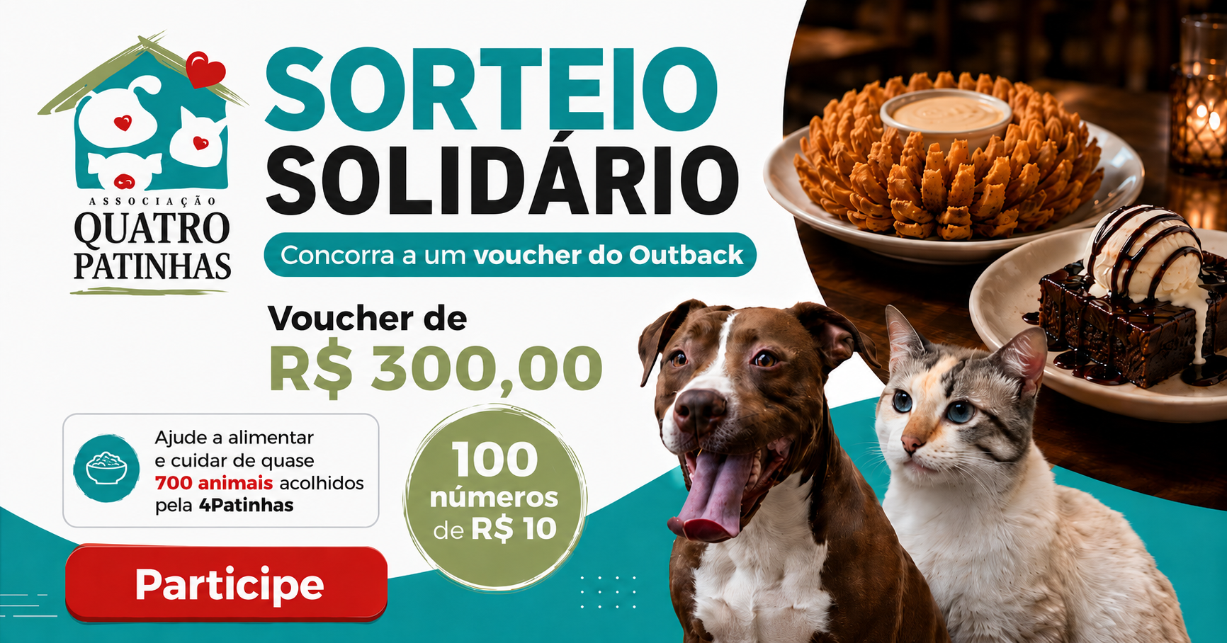 Jantar especial para duas pessoas no Outback