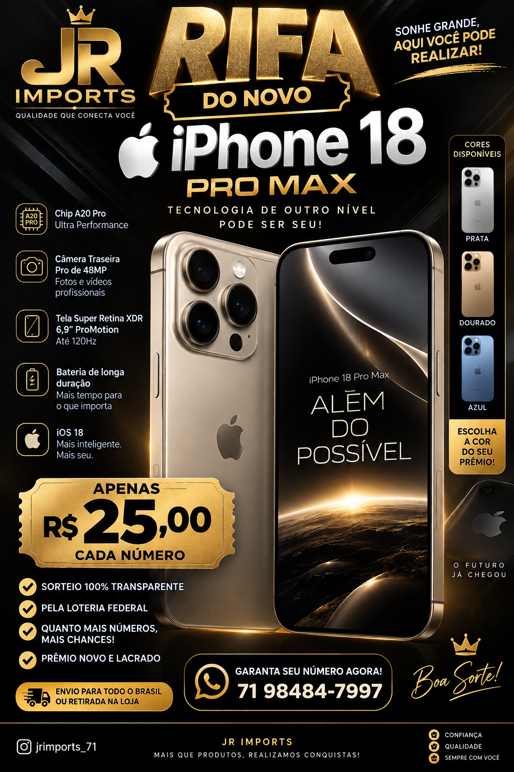 Concorra ao novo iPhone 18 pro Max