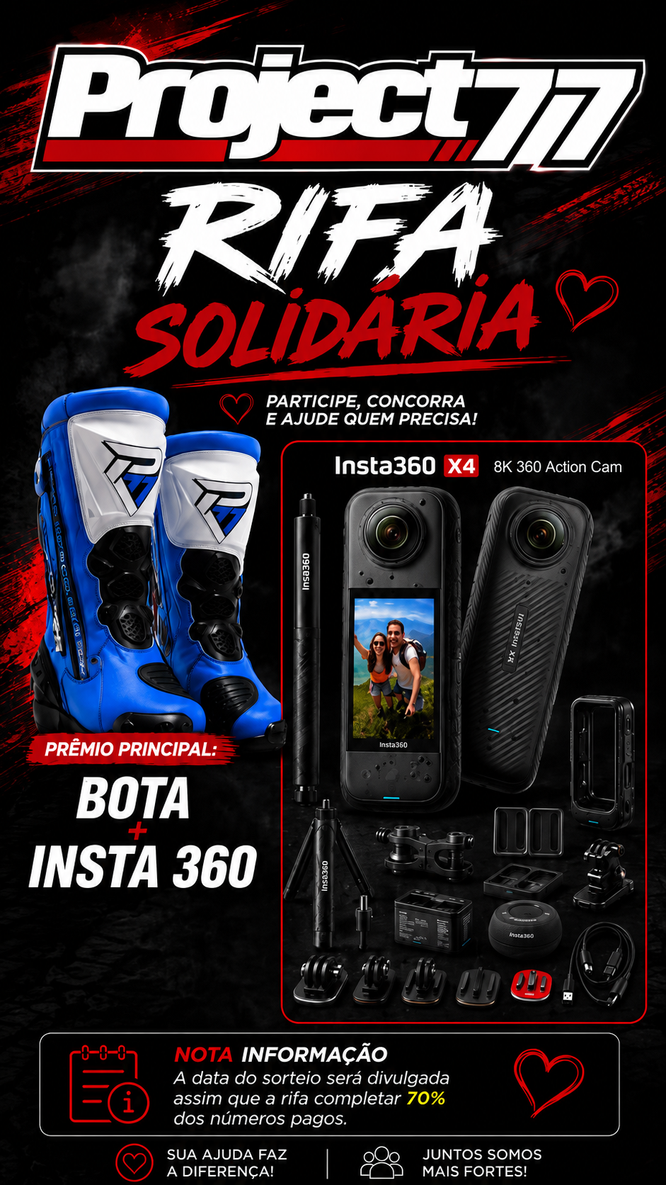 Insta 360 X4 + todos os acessorios