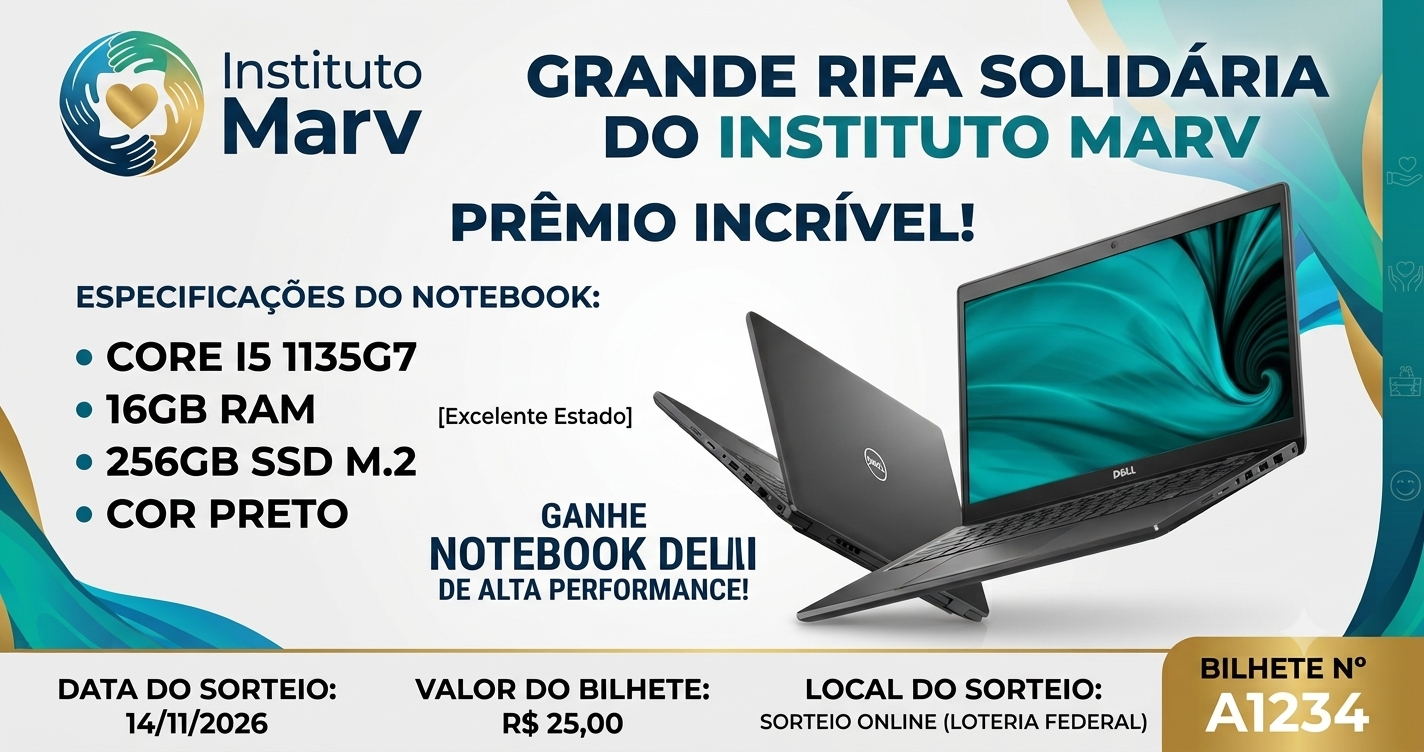 Rifa Solidária – Notebook para apoiar competições de Jiu-Jítsu