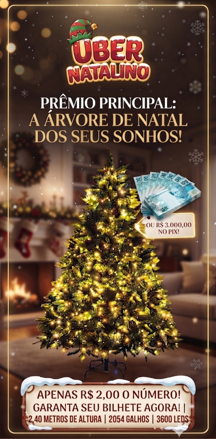 Árvore de Natal ou R$ 3.000,00 no Pix | Uber Natalino