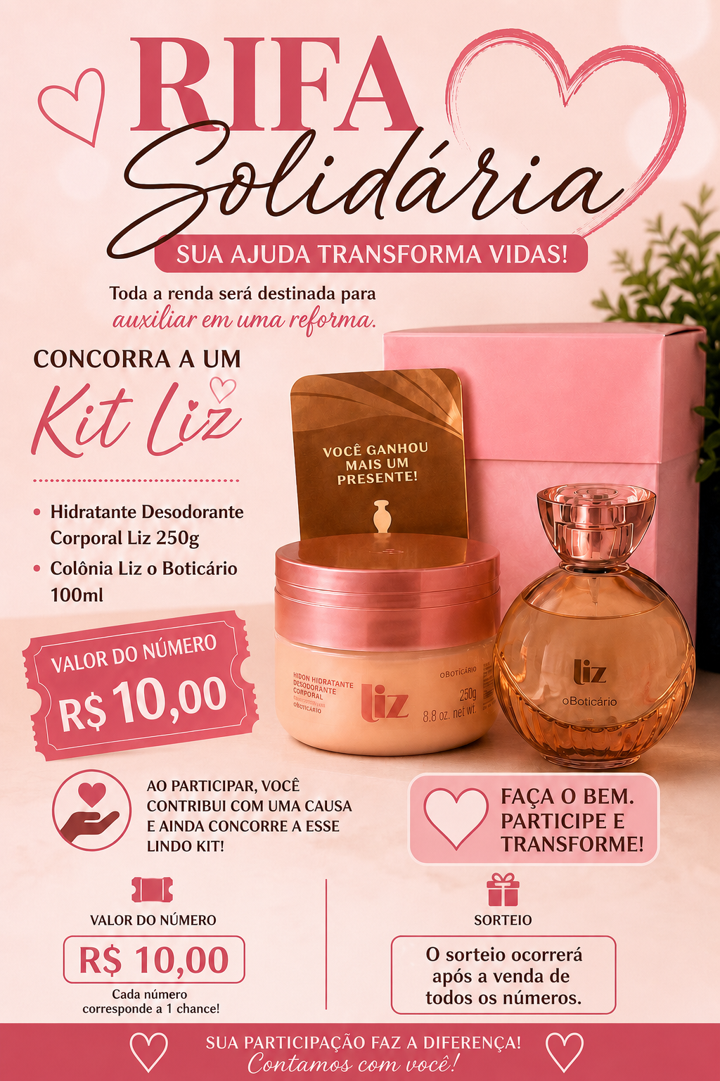 Sorteio de Kit Liz da Boticário