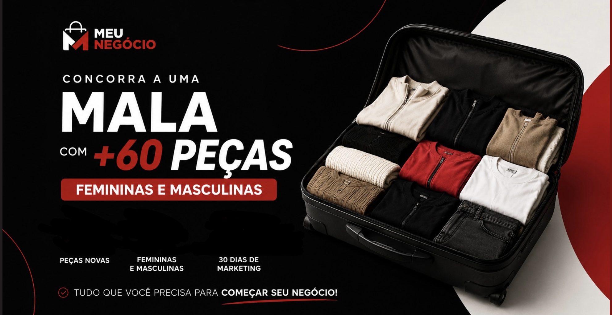 🏆 Concorra a uma Mala com +60 Peças e Comece Seu Próprio Negócio!