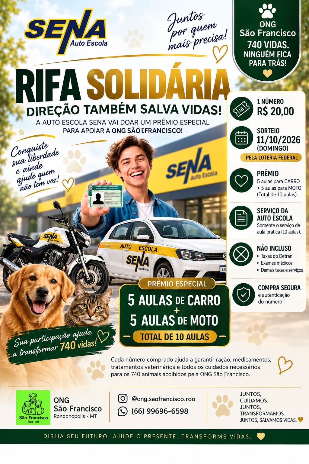 Transforme Vidas: Concorra a Aulas de Direção e Ajude Animais!