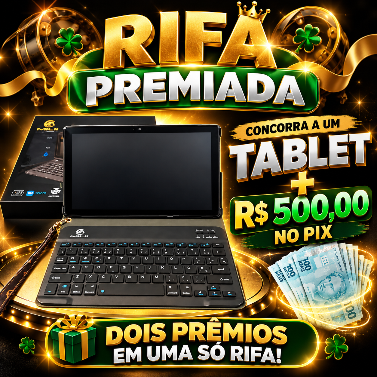 Concorra a um Tablet e 500.00