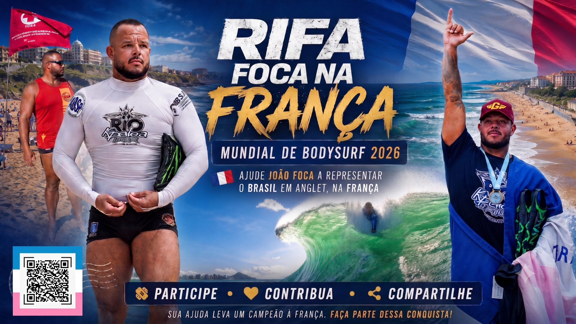Rifa Foca na França - Mundial de Bodysurf 2026