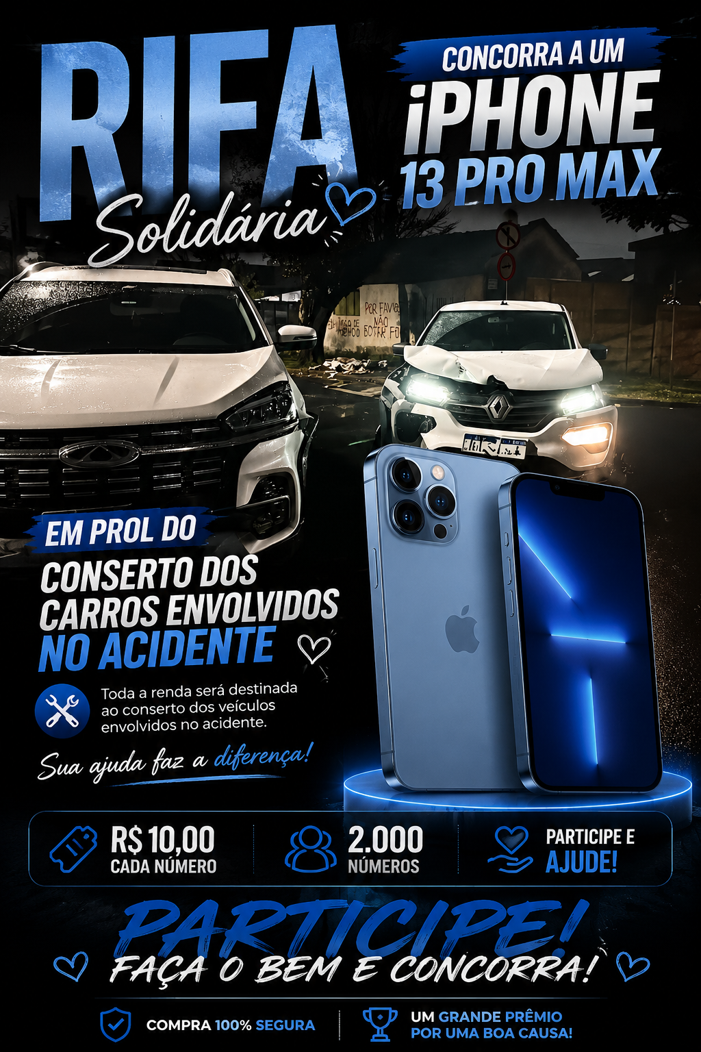 Rifa iPhone 13 Pro Max – Só R$ 10 o número