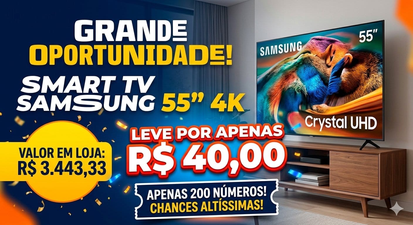 Concorra a uma Smart TV Samsung de 55 polegadas!