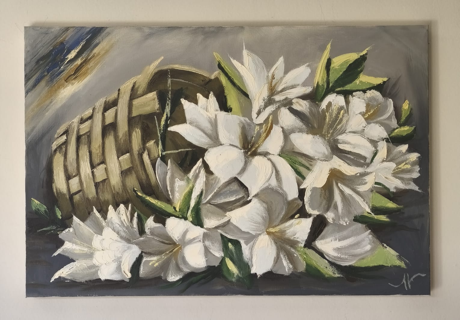 Rifa Solidária - Pintura Cesto com Lírios